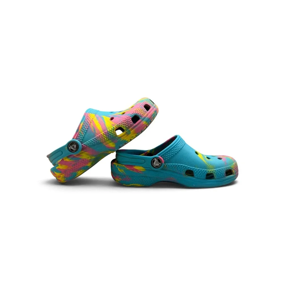Crocs Little Kids Colorful Marbled Classic Clog Slip On Casual Shoes Size C12